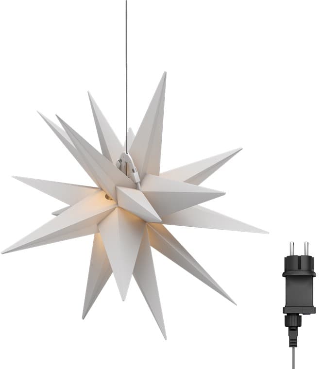 Étoile de Noël 3D à LED, Ø 56 cm, avec cordon d'alimentation, un véritable élément de décoration pour les fenêtres et les espaces de vie.