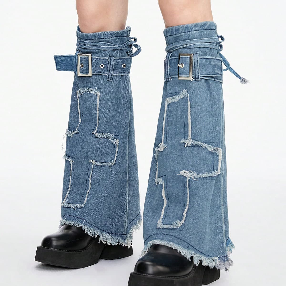 1 Paire de chauffe-jambes de cow-boy de conception rétro pour fille chaude du millénaire avec attaches et jambières évasées pour promouvoir la