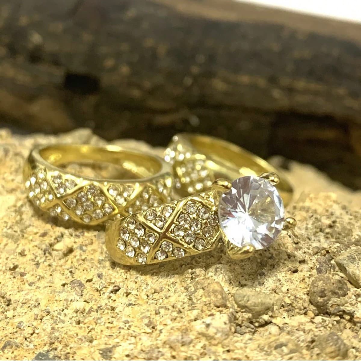 Ensemble de bagues élégantes : parfait pour les cadeaux de mariage, d'engagement et d'anniversaire