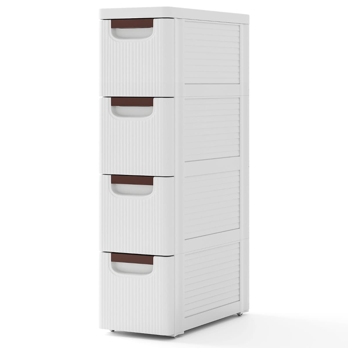 Armoire de Rangement Étroite pour Petits Espaces Unité Organisatrice Roulante à 4 Tiroirs avec Roues